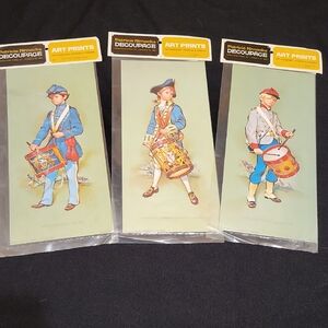 Patricia Nimocks Decoupage Art Prints - Drummer Boy Trio  Vintage New Old Stock